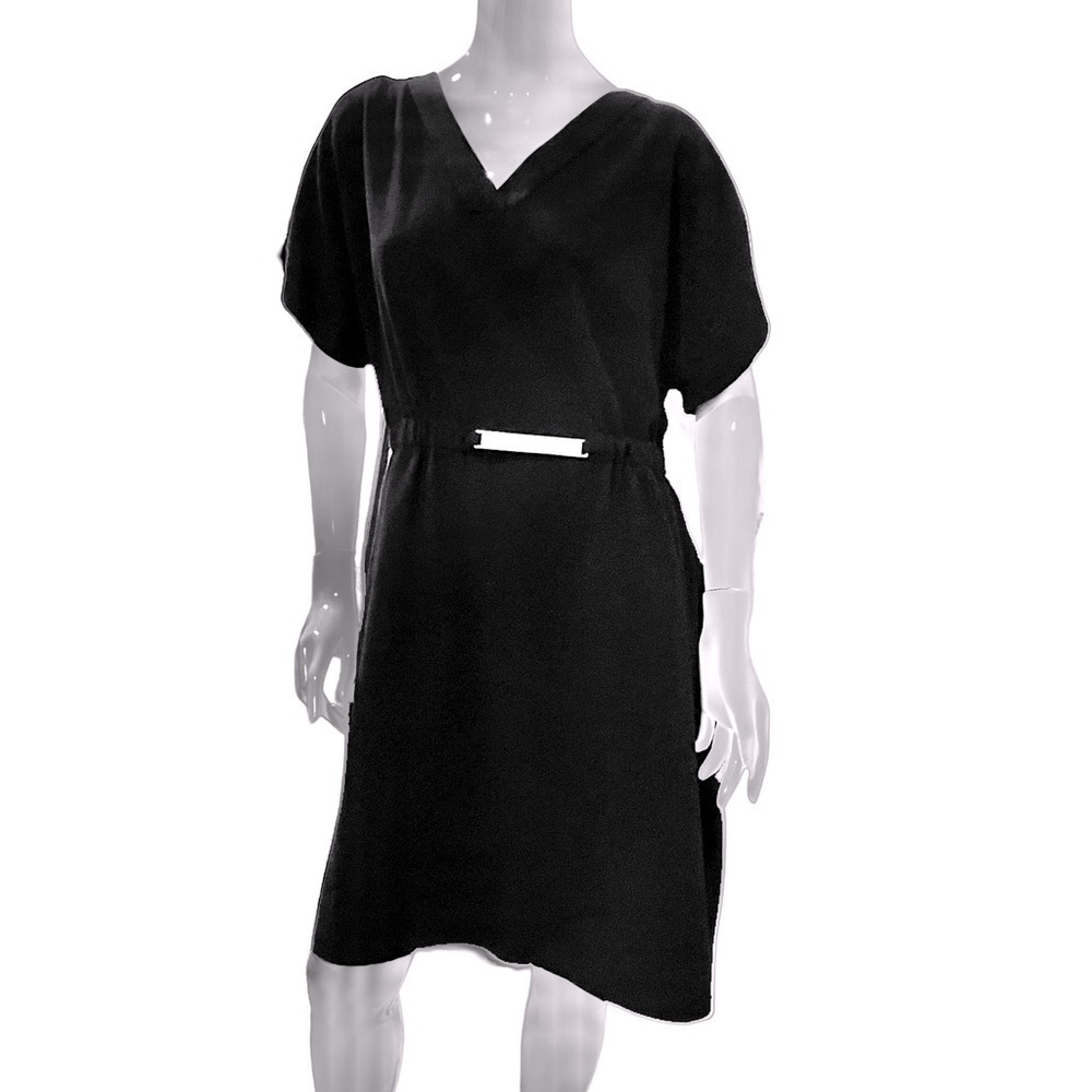 Lane Bryant V Neck Black Short Sleeve A-line Dress X Large